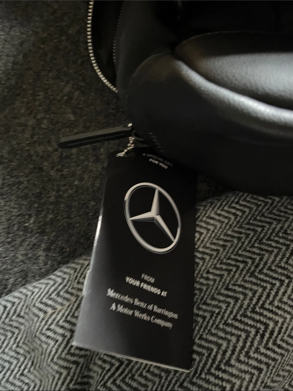 Mercedes-Benz Black Men's Backpack with Silver Zippers